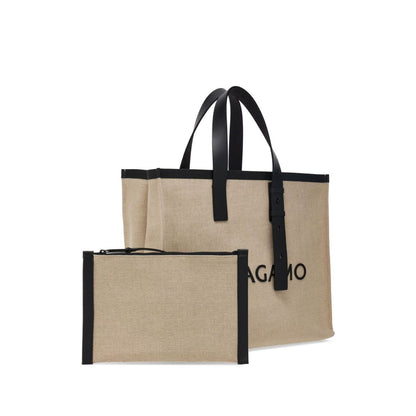 Ferragamo logo-embossed leather tote bag