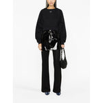 Off White Printed Crop Sweatshirt Topwear