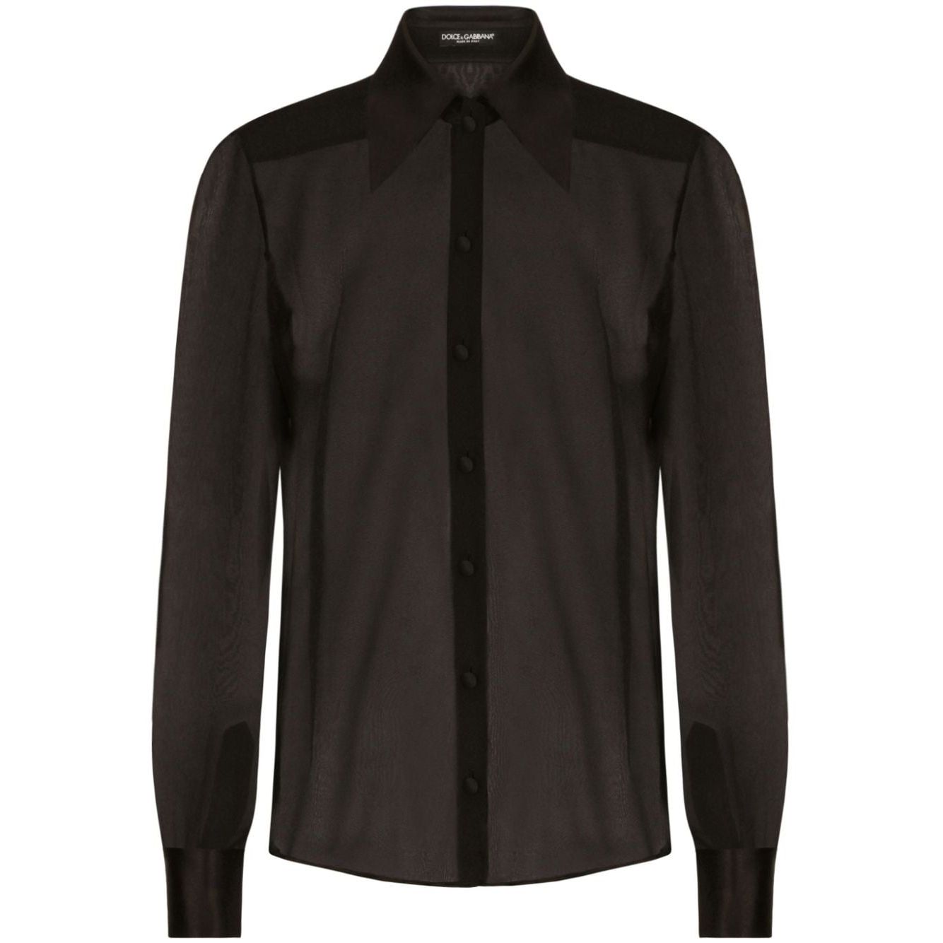 Dolce & Gabbana Silk chiffon shirt with satin details