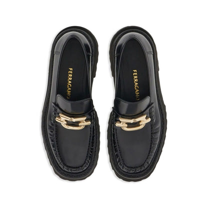 Ferragamo Gancini-buckle Leather Loafers