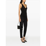 Saint Laurent plunging satin tank top