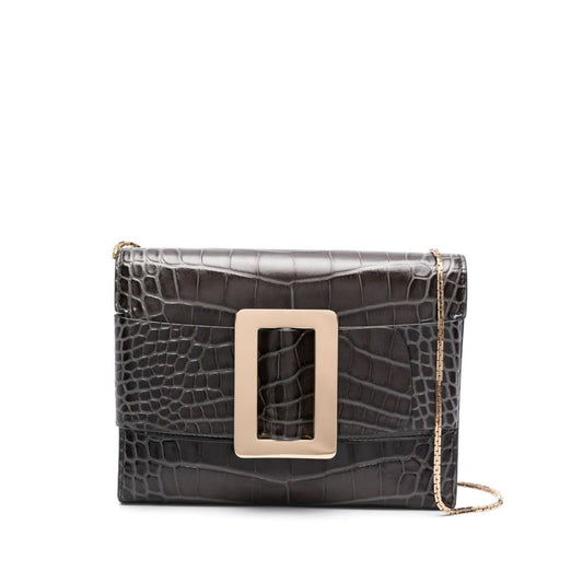 Boyy Buckle travel case croco embossed leather clutch bag