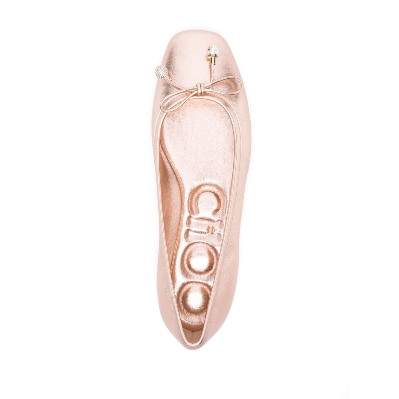 Jimmy Choo Elme metallic ballerina shoes