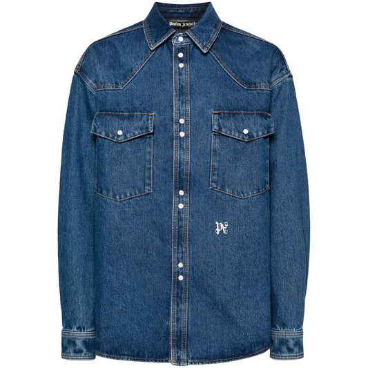 Palm Angels Shirts Blue