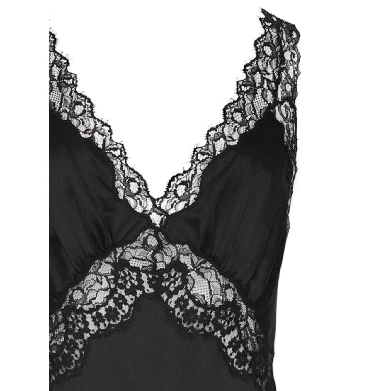 Saint Laurent lace-panel midi dress