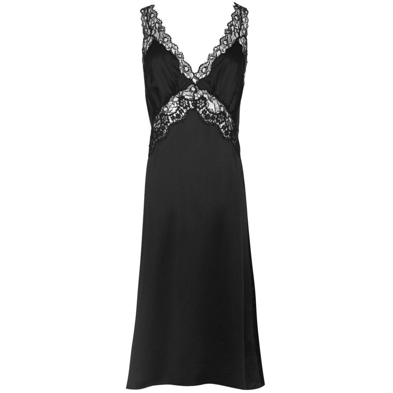 Saint Laurent lace-panel midi dress