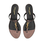 Saint Laurent Cassandre leather thong sandals