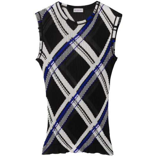 Burberry checked silk top Topwear