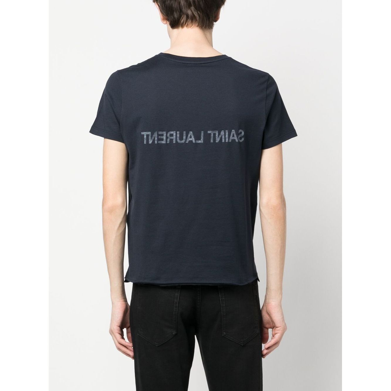 Saint Laurent Reverse logo-print cotton T-shirt