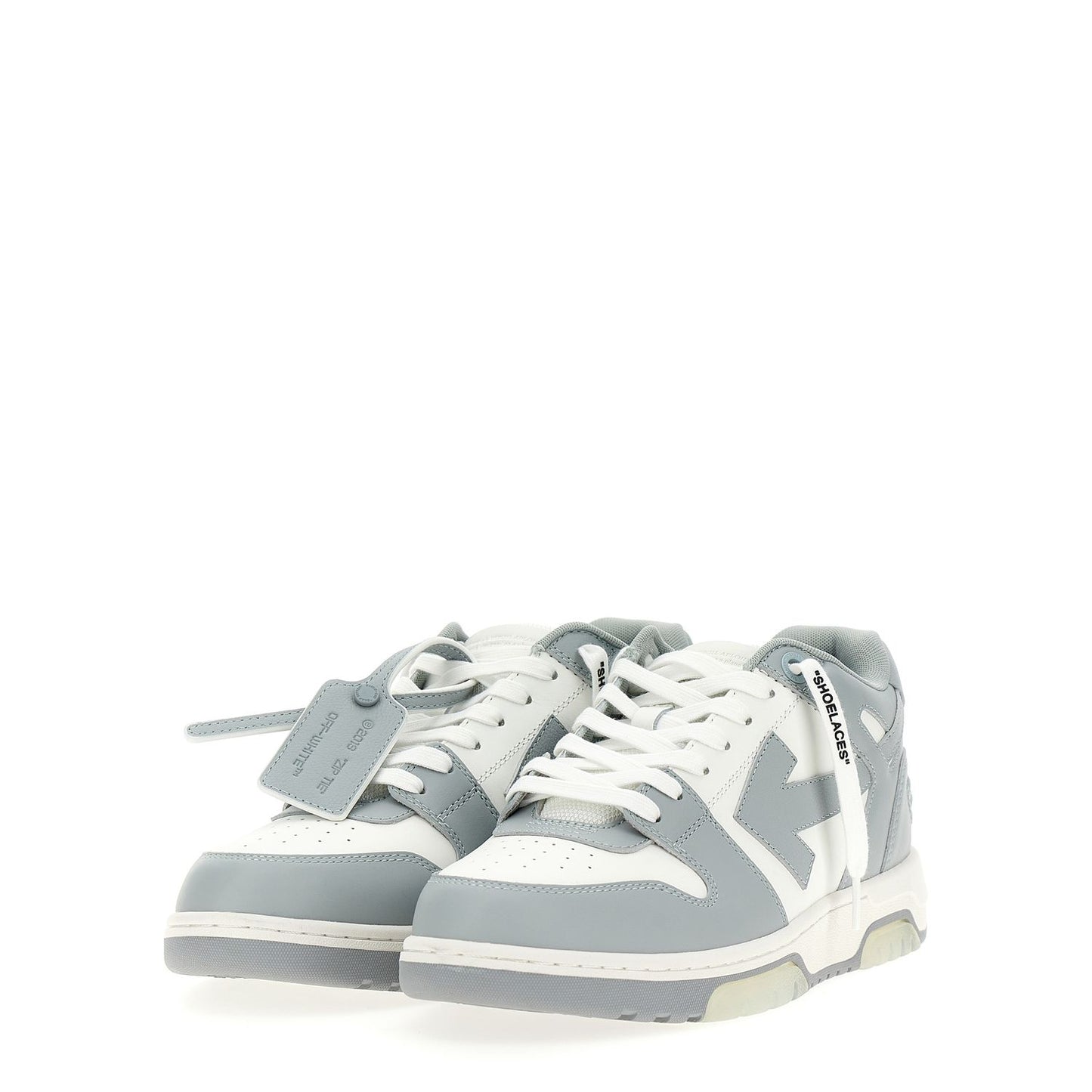 Off-White Gray Calfskin Low Top Sneakers