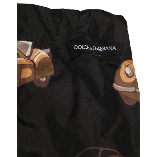Dolce & Gabbana Black Car Print Swim Trunk Beachwear Swimwear