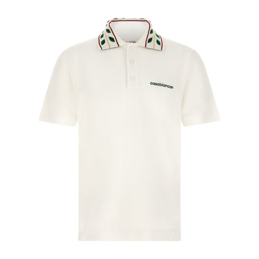 Casablanca White Organic Cotton Polo Shirt
