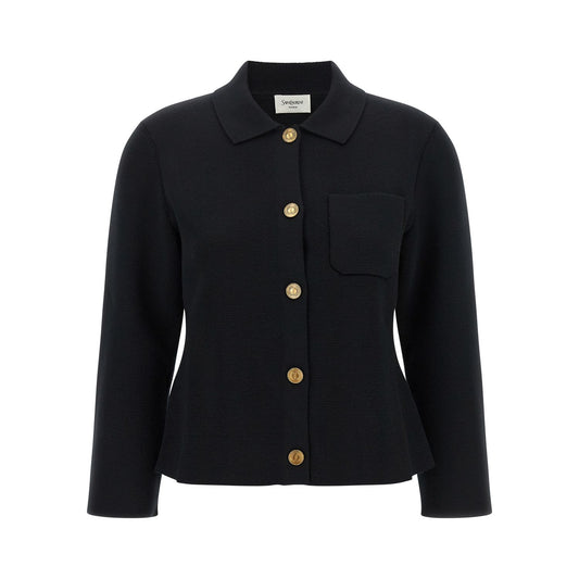 Saint Laurent Black Wool Cardigan