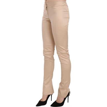 Just Cavalli Cream Low Waist Skinny Formal Trousers Pants