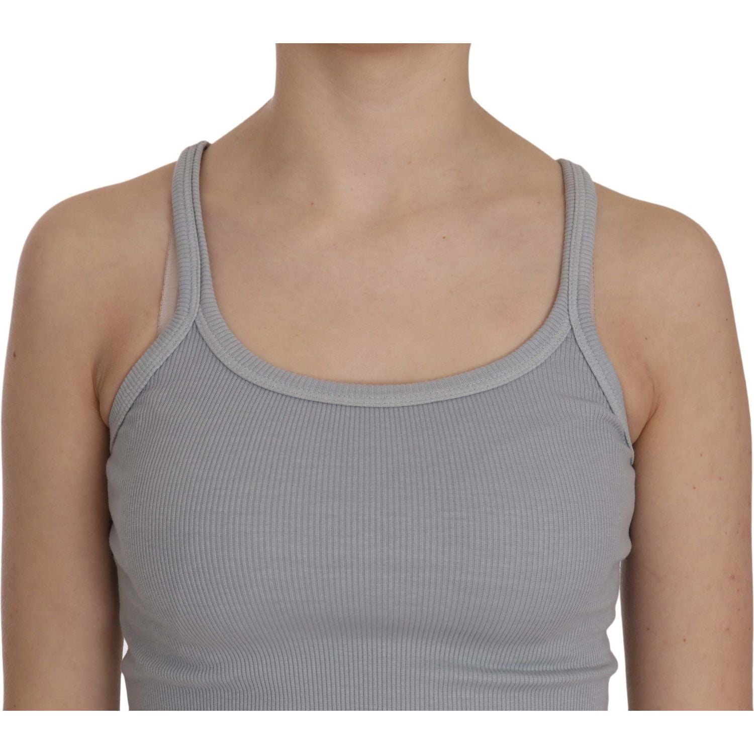 PINK MEMORIES Light Grey Sleeveless Spaghetti Strap Blouse