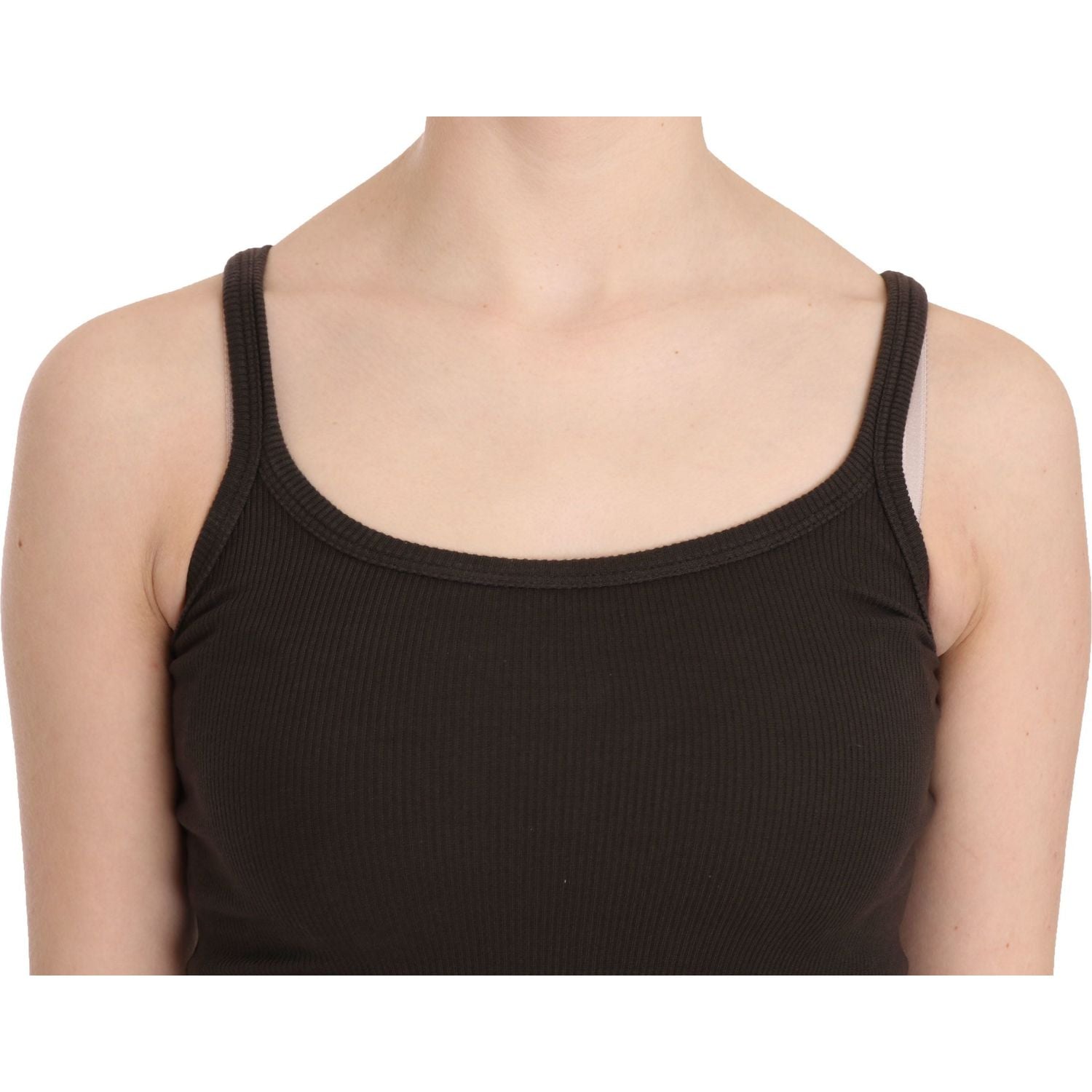 PINK MEMORIES Dark Brown Sleeveless Spaghetti Strap Blouse