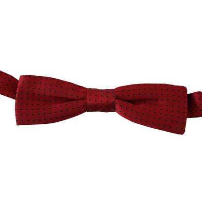 Dolce & Gabbana Red Dotted Silk Adjustable Neck Papillon Bow Tie