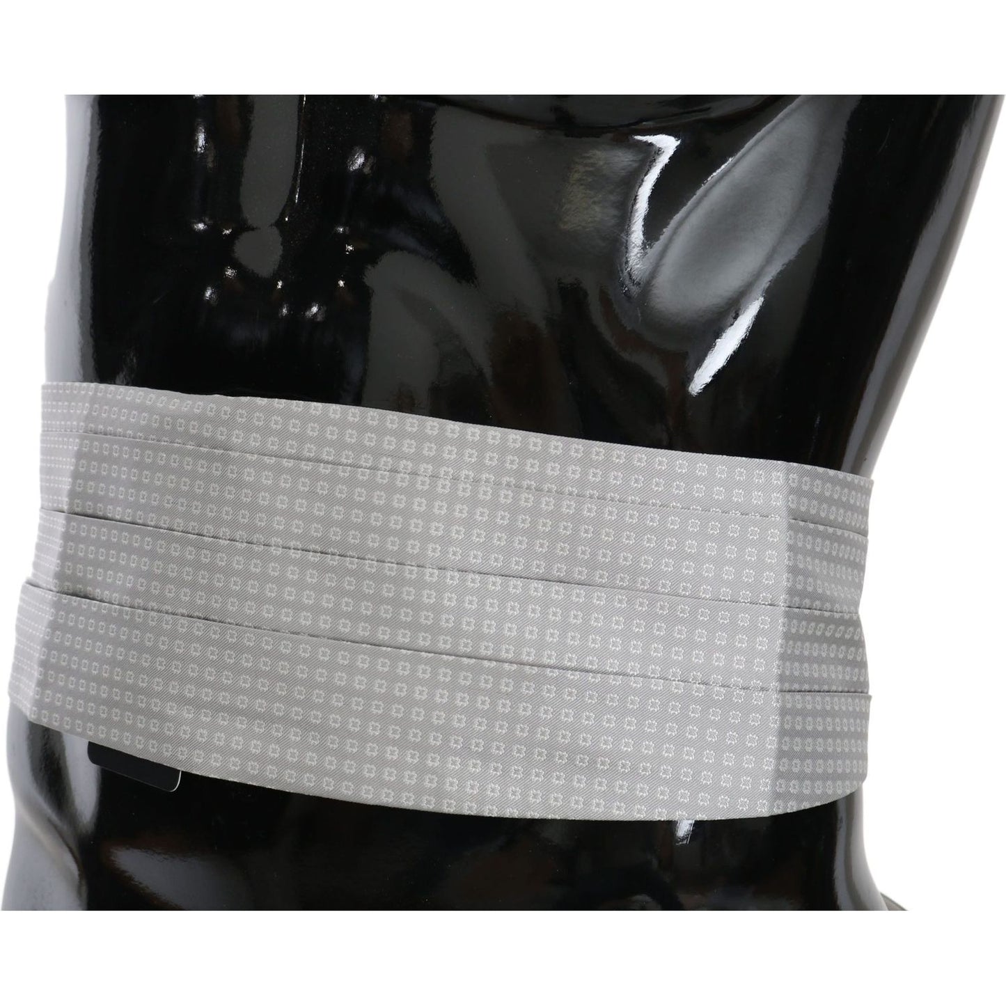 Dolce & Gabbana Gray Patterned Waist Belt Silk Cummerbund
