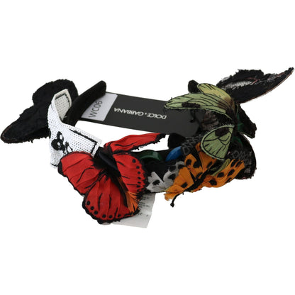 Dolce & Gabbana Tiara Floral Butterfly Sequin Diadem Headband Diadem