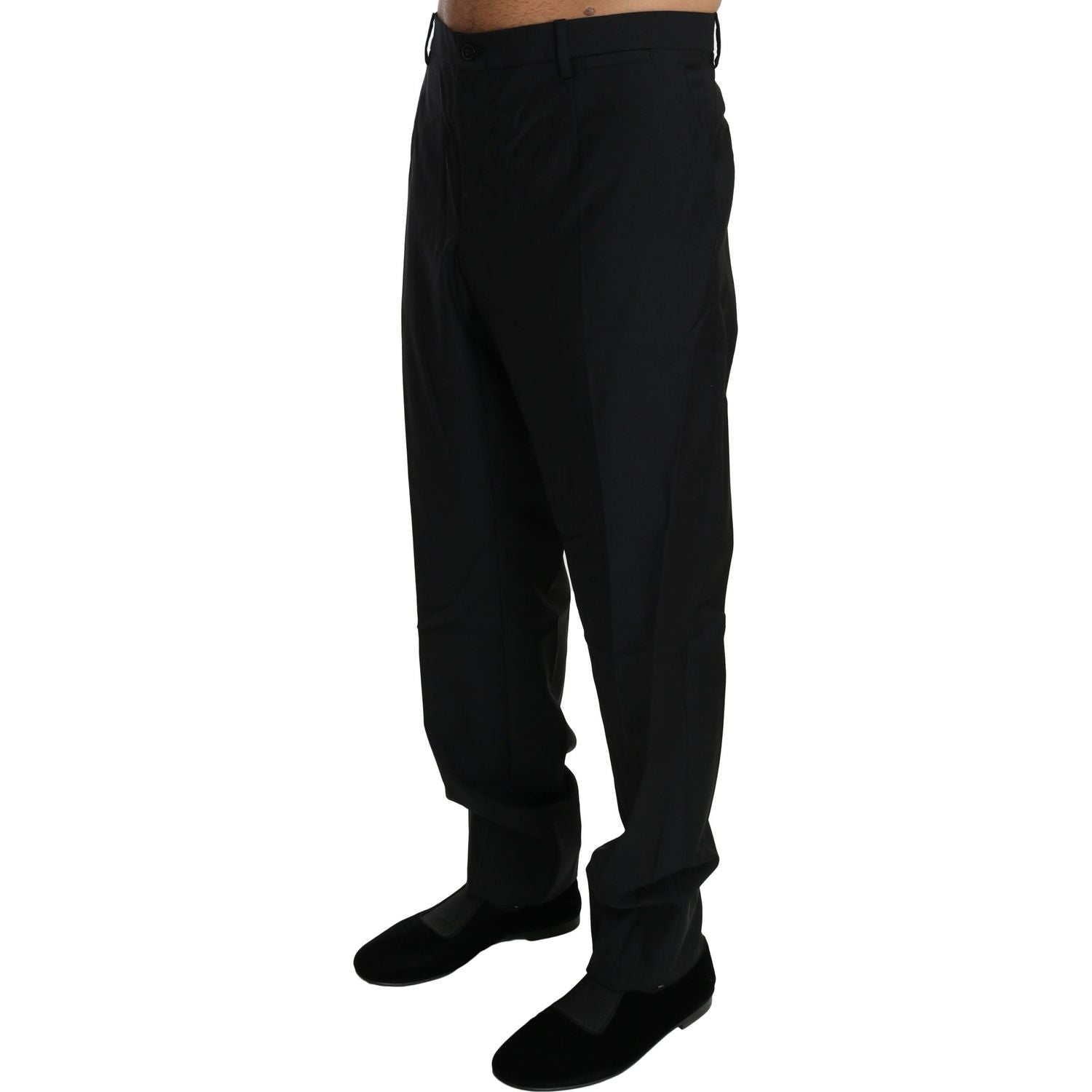 Dolce & Gabbana Black Dress Formal Trouser Men Wool Pants