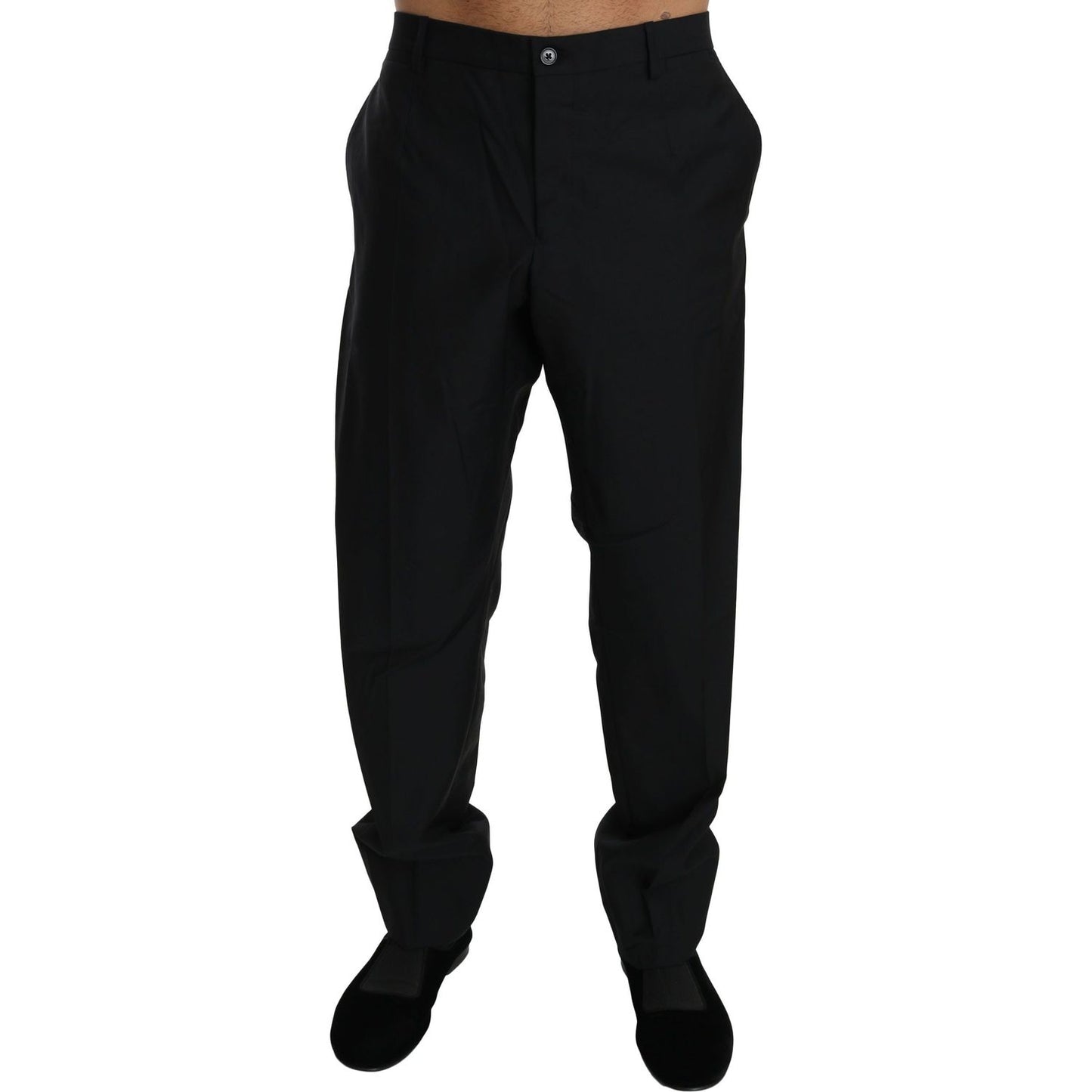 Dolce & Gabbana Black Dress Formal Trouser Men Wool Pants Jeans & Pants