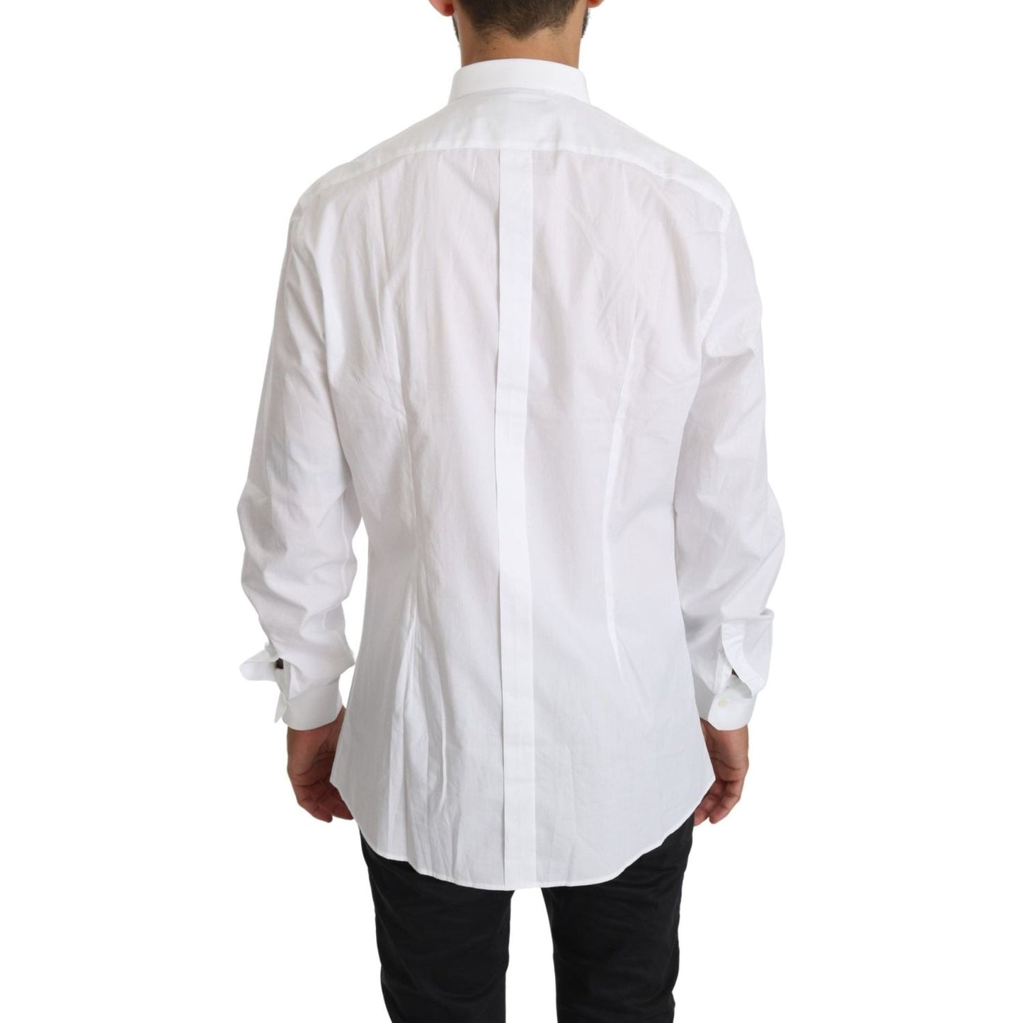 Dolce & Gabbana White Cotton Long Sleeve Top Shirt MAN TOPS AND SHIRTS