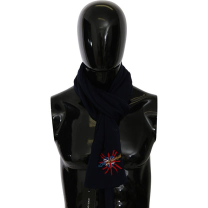 Dolce & Gabbana Blue #DGLovesLondon Wrap Shawl Wool Scarf Wool Wrap Shawls