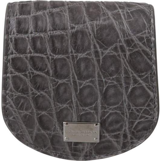 Dolce & Gabbana Gray Exotic Skin Condom Case Holder Pocket Wallet Condom Case