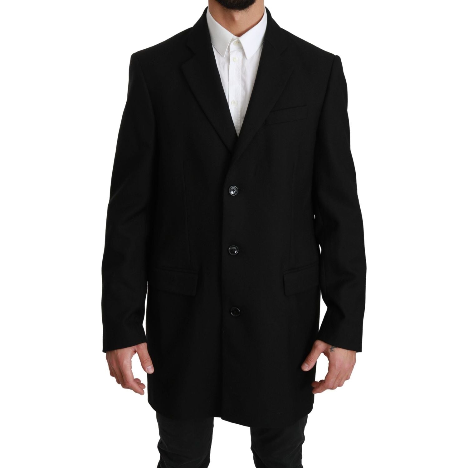 Dolce & Gabbana Black 100% Wool Jacket Coat Blazer