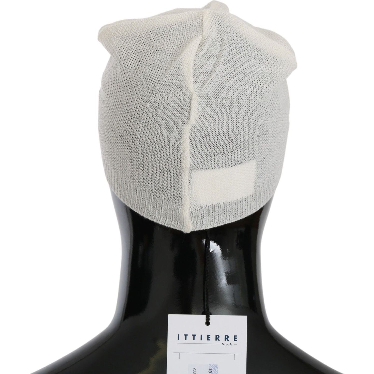 Costume National Beanie White Wool Blend Branded Hat Beanie Hat