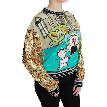 Dolce & Gabbana Year of the Pig Sequined Top Sweater