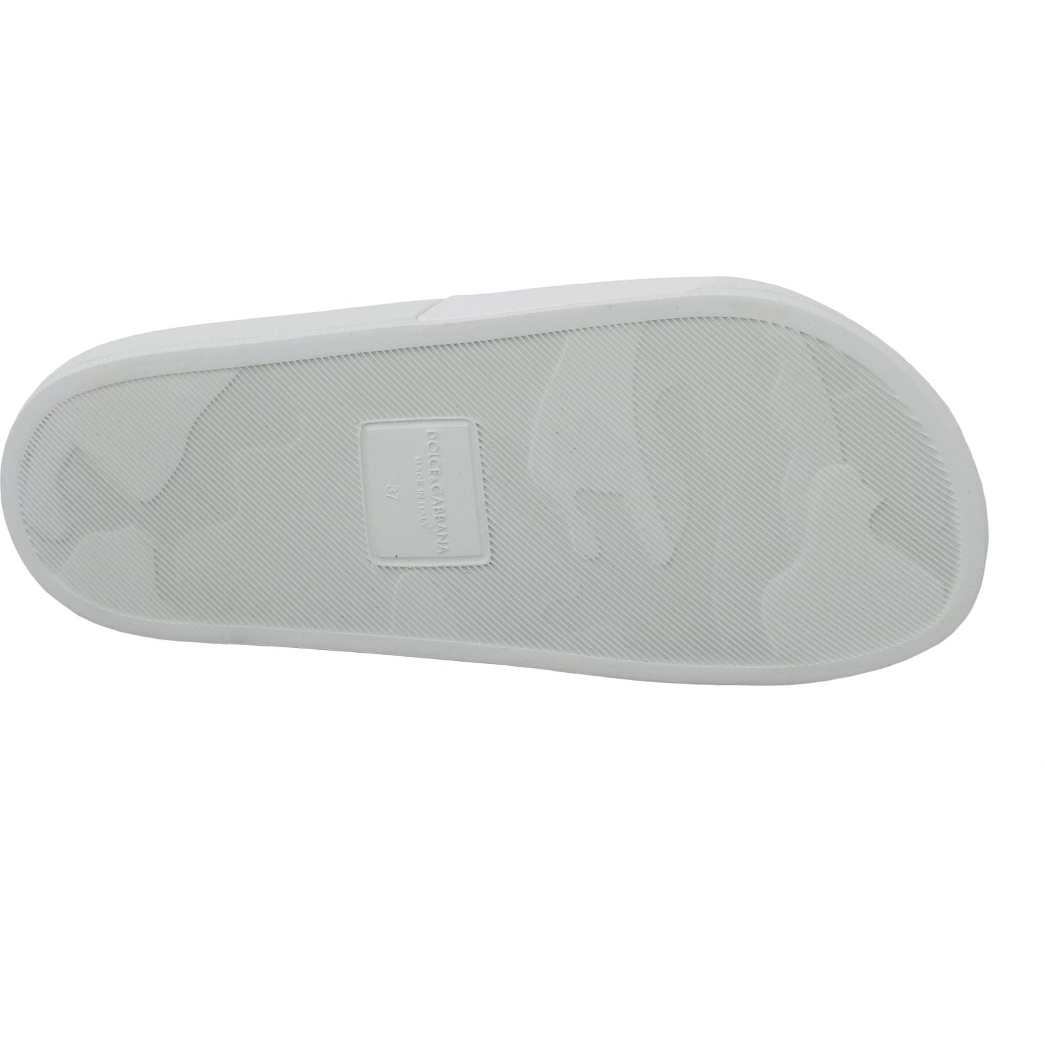 Dolce & Gabbana White Leather #dgfamily Slides Shoes Sandals