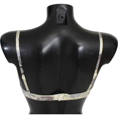 Ermanno Scervino Beige Gray Lace Balconcino Bra Underwear