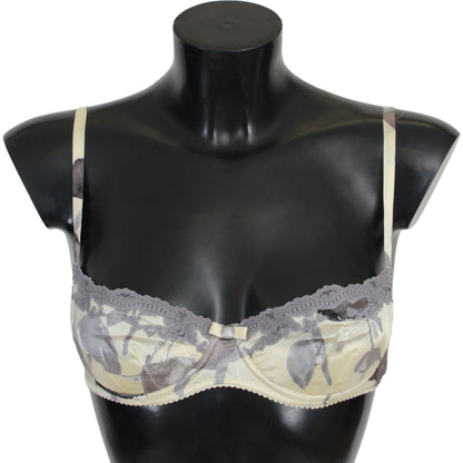 Ermanno Scervino Beige Gray Lace Balconcino Bra Underwear