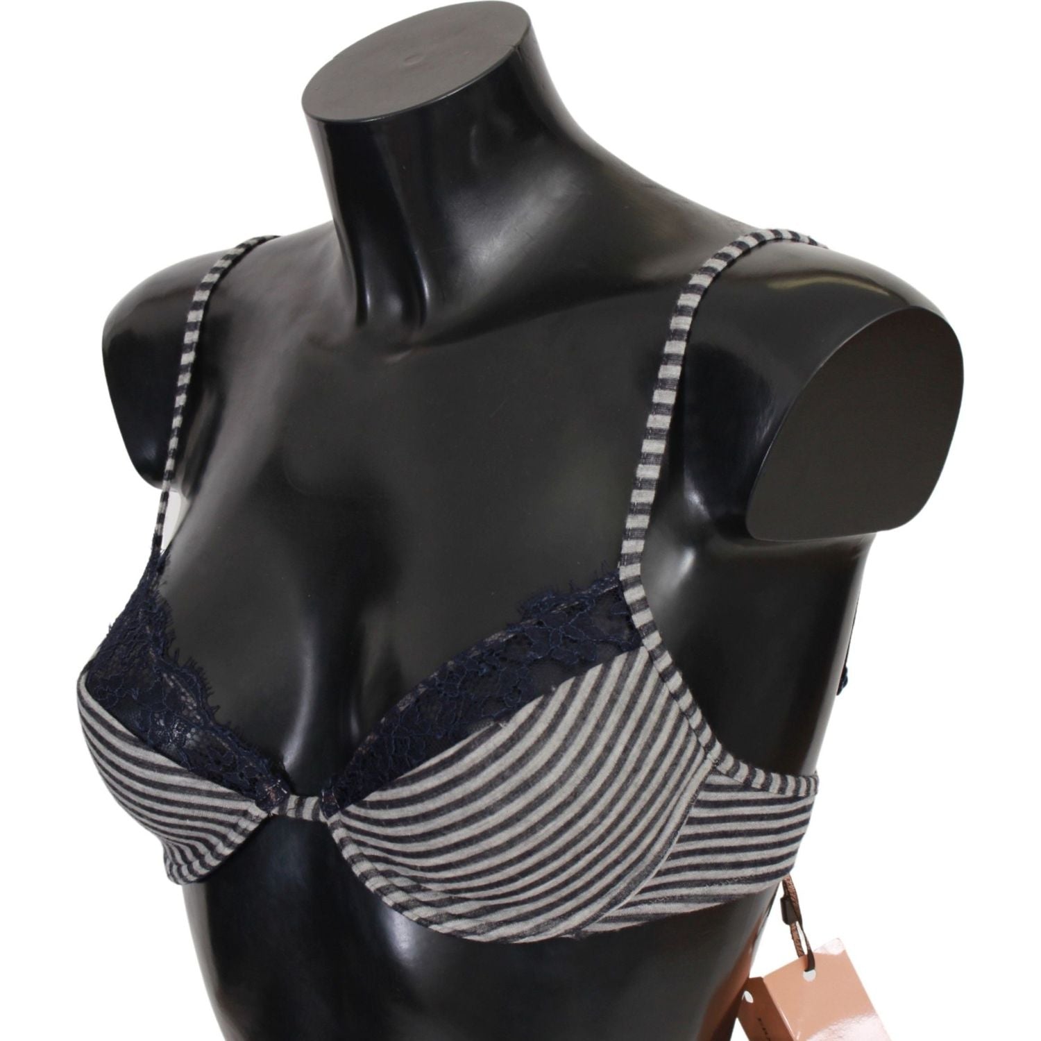 Ermanno Scervino Blue Stripes Lace Reggiseno Bra Underwear