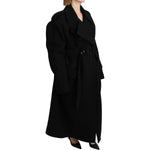 Dolce & Gabbana Virgin Wool Black Blazer Trenchcoat Jacket JKT2638-40
