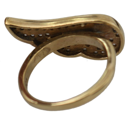 Nialaya Gold Wing Clear CZ 925 Silver Authentic Women Ring