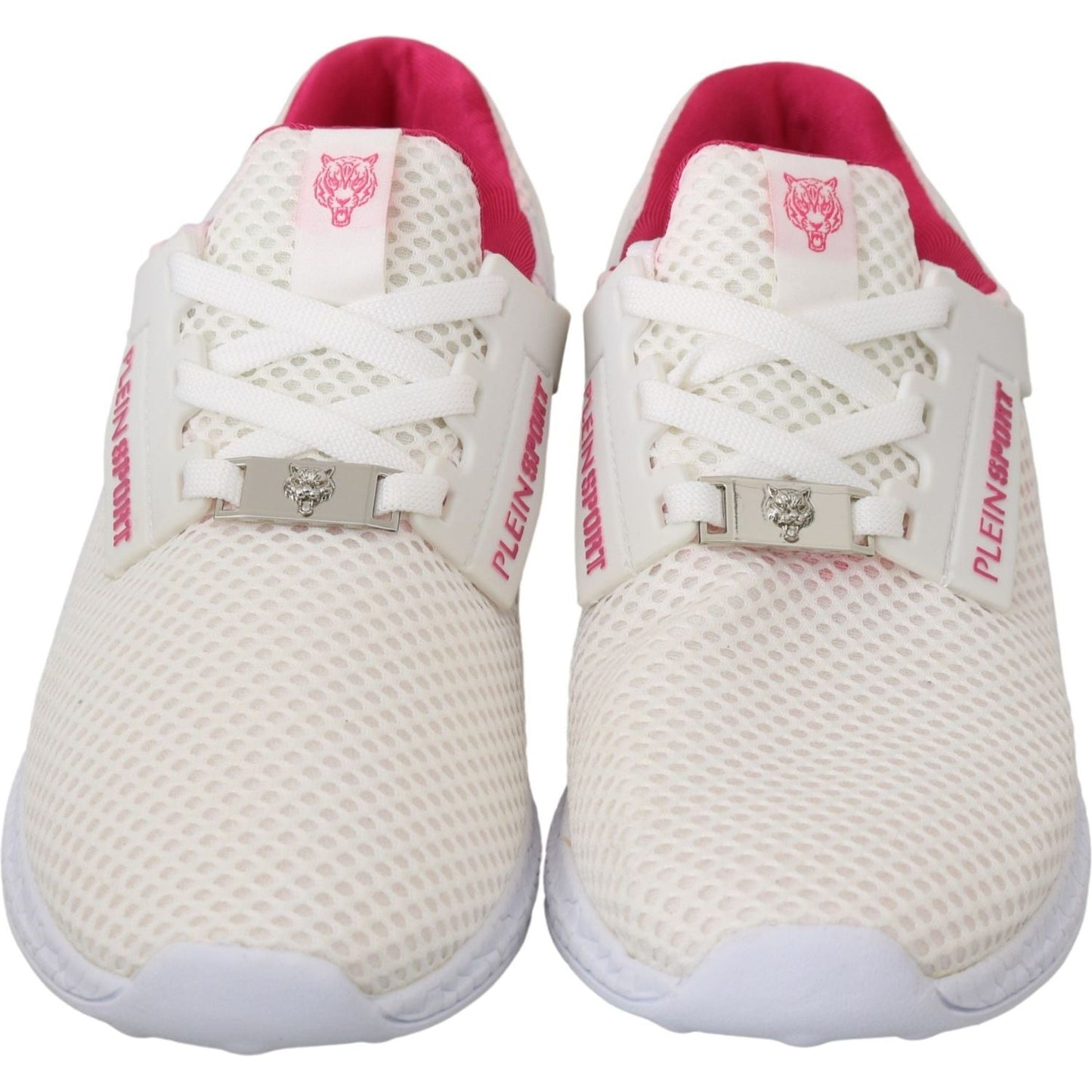 Philipp Plein White Pink Polyester Becky Sneakers Shoes WOMAN SNEAKERS