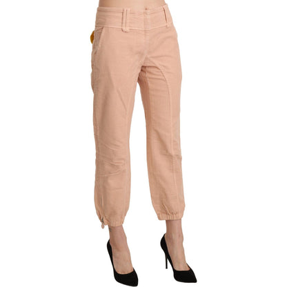 Ermanno Scervino Beige Mid Waist Cropped Cotton Trouser Pants Jeans & Pants
