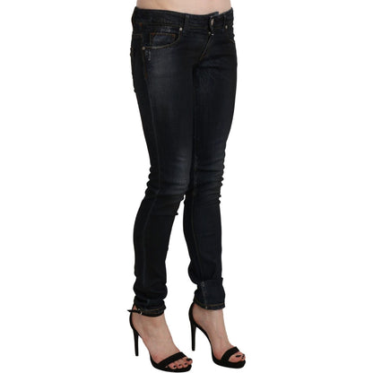 Acht Black Washed Low Waist Skinny Denim Jeans Jeans & Pants