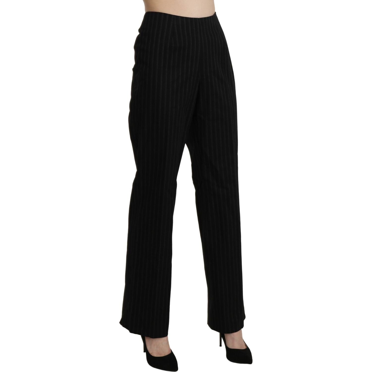 BENCIVENGA Black High Waist Straight Dress Trouser Pants