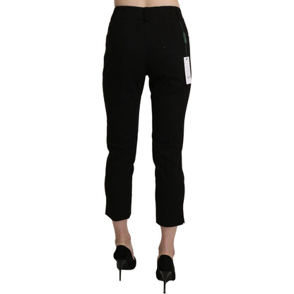 BENCIVENGA Black High Waist Skinny Cropped Dress Trouser Pants Jeans & Pants