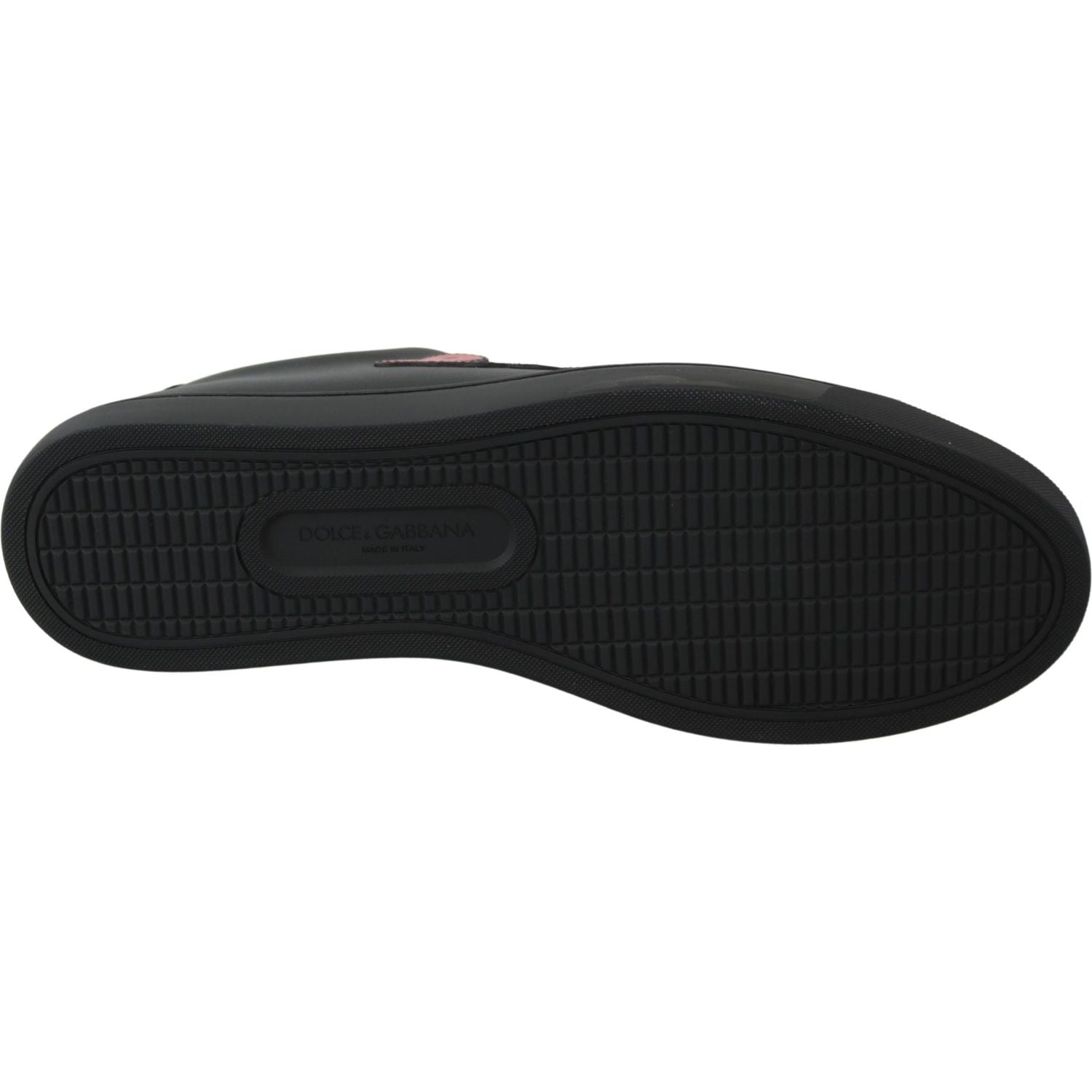 Dolce & Gabbana Black Leather Love Heart Sneakers Womens Shoes