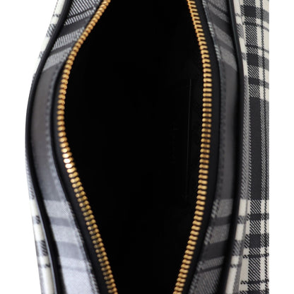 Versace Elegant Grey Leather Crossbody Bag Crossbody Bag