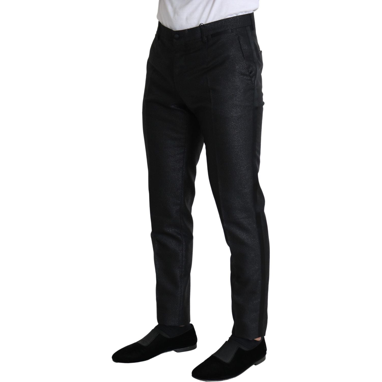 Dolce & Gabbana Black Metallic Skinny Trouser Dress