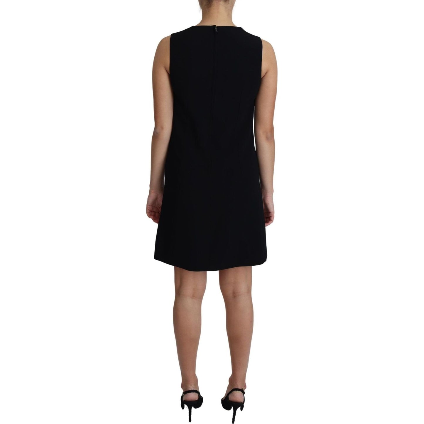 Dolce & Gabbana Black Viscose Stretch A-line Shift Mini Dress