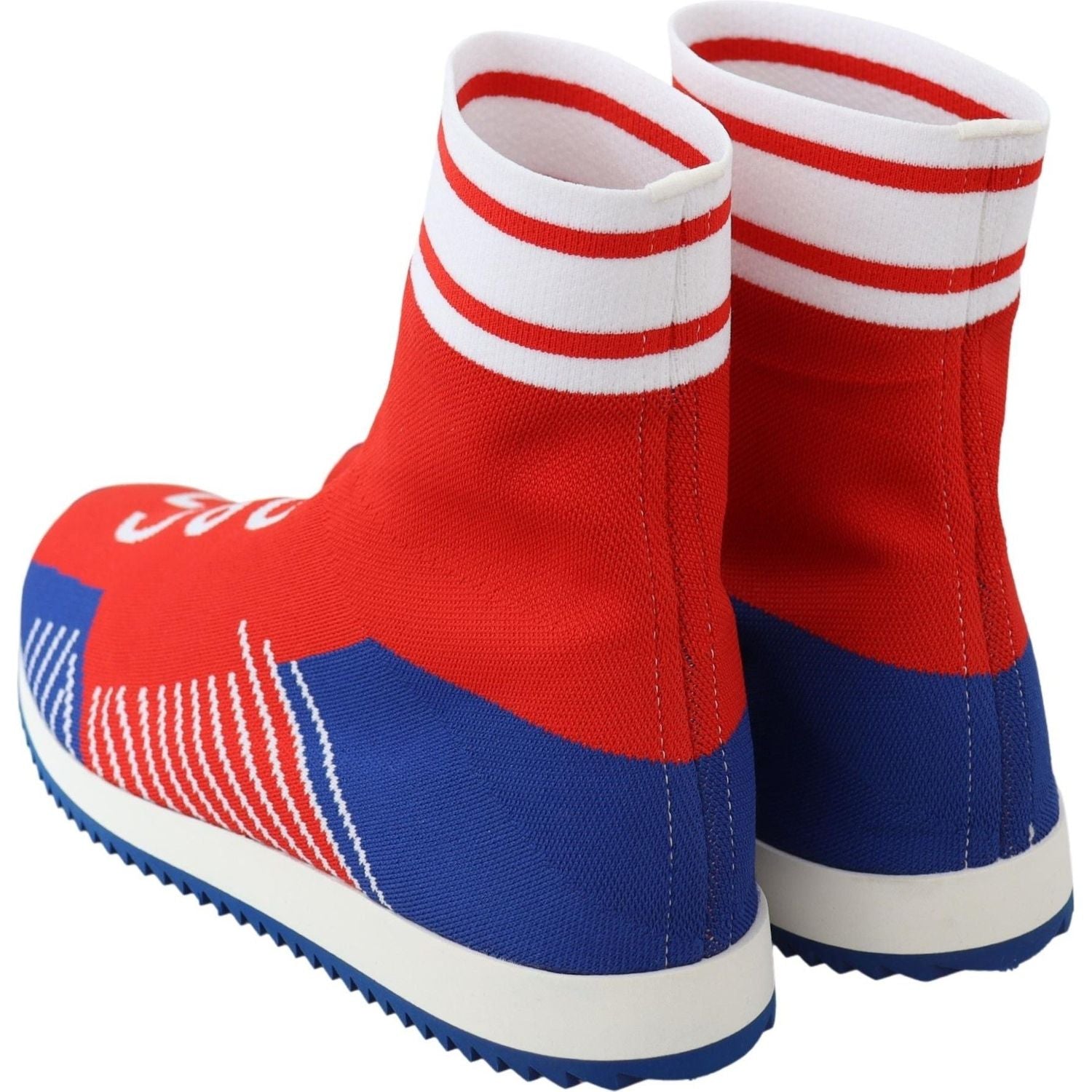 Dolce & Gabbana Blue Red Sorrento Logo Sneakers Socks Shoes