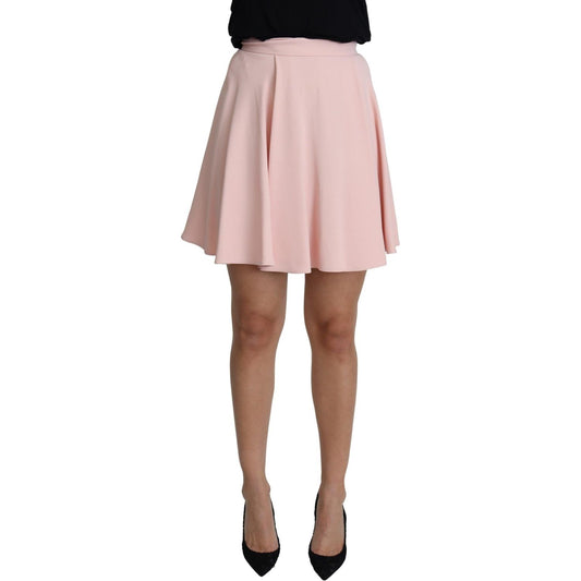 Dolce & Gabbana Pink Tuck Pleat Flare A-line Mini Rayon