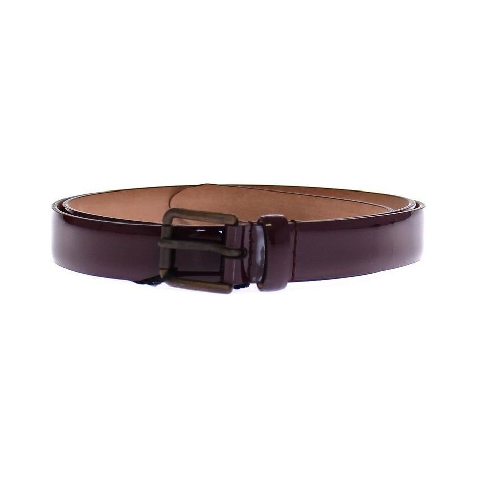 Dolce & Gabbana Purple Leather Logo Cintura Gürtel Belt