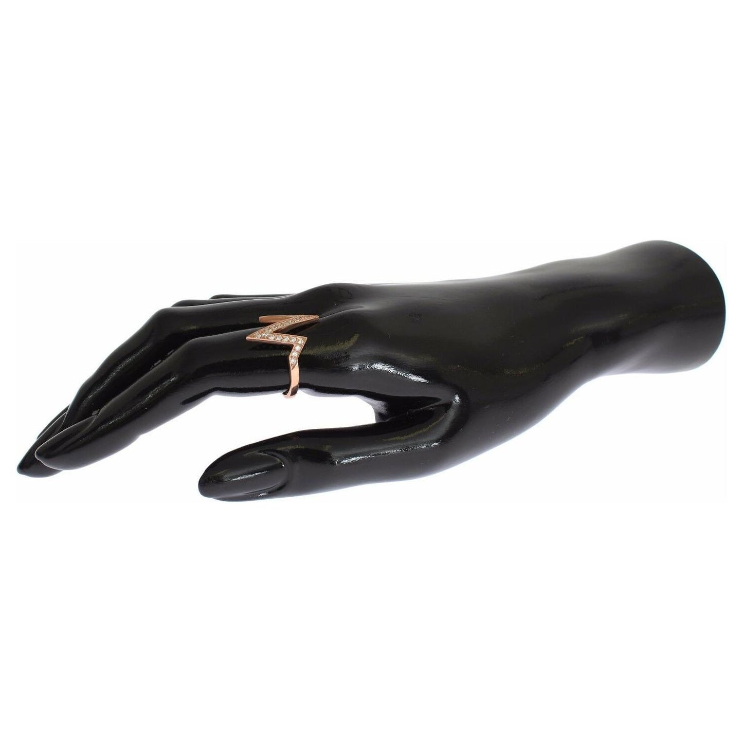 Nialaya Pink Gold 925 Silver Womens Clear Ring Ring